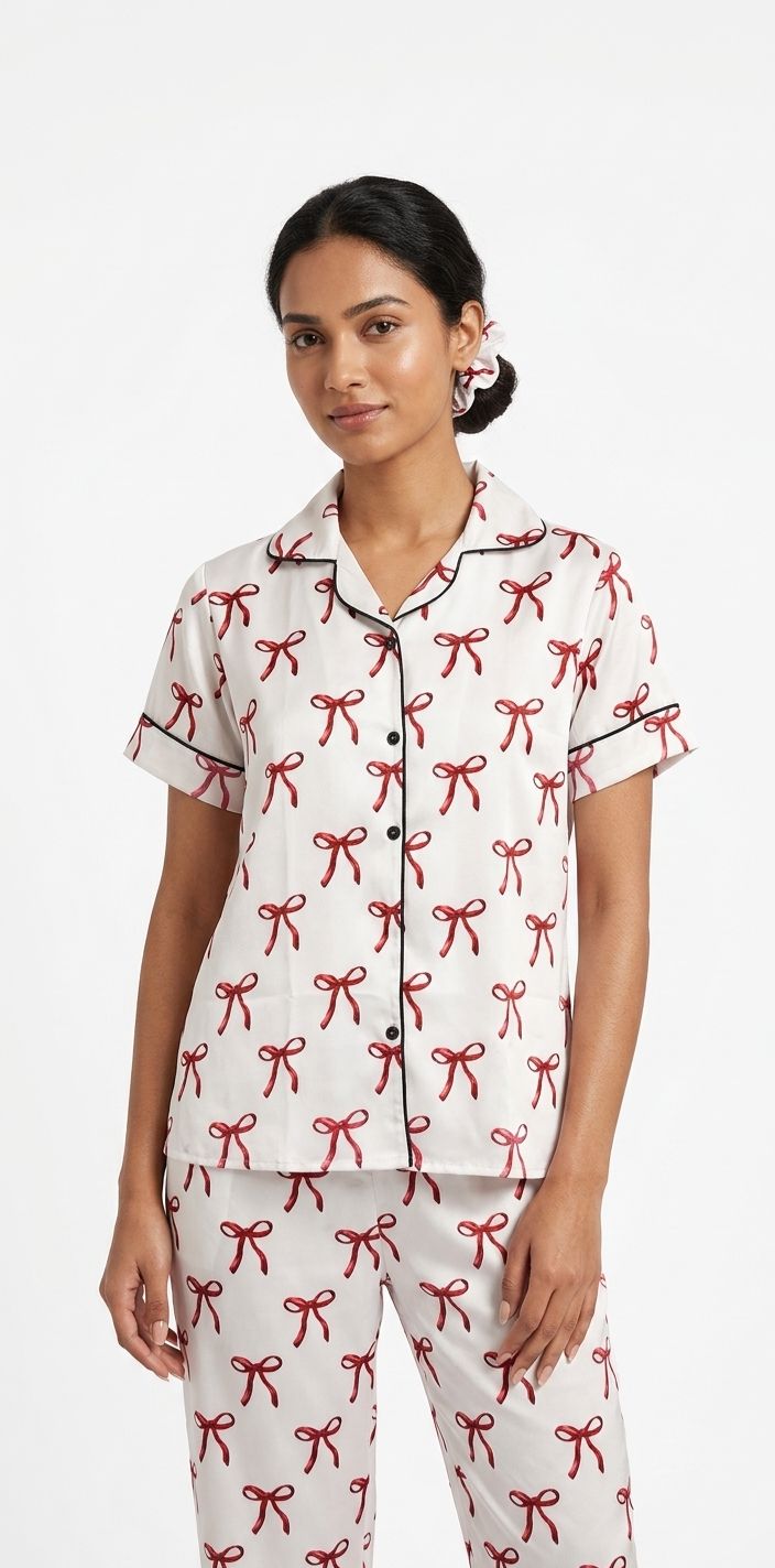 Bows Print PJ Set