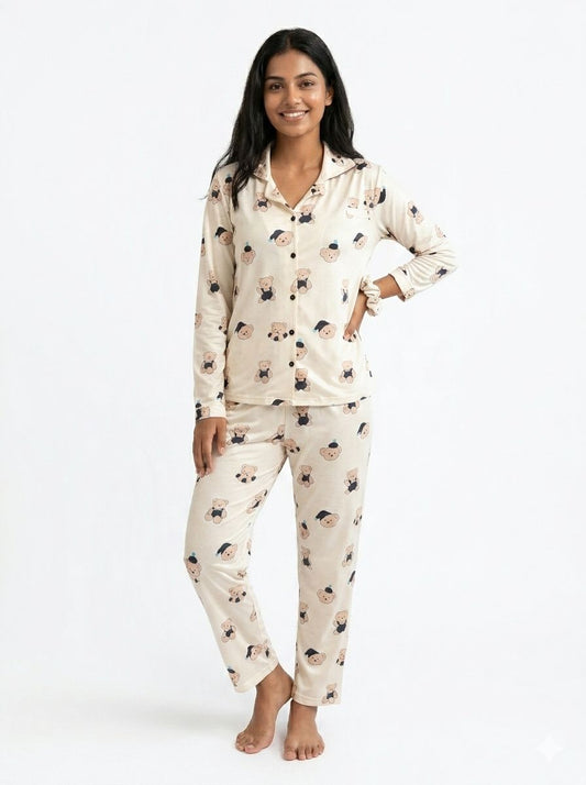Blue Lattice Bows Print