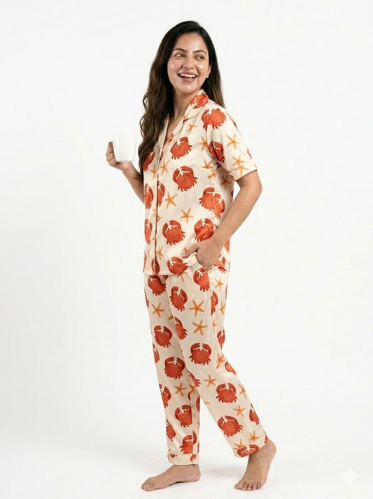 Crab Print PJ Set