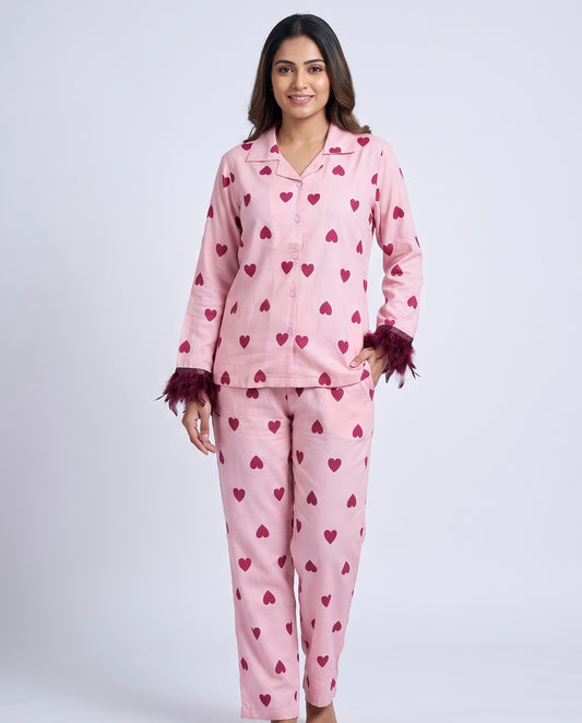 Heart Print PJ Set