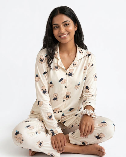 Teddy Print PJ Set