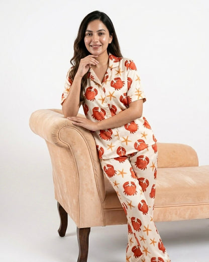 Crab Print PJ Set