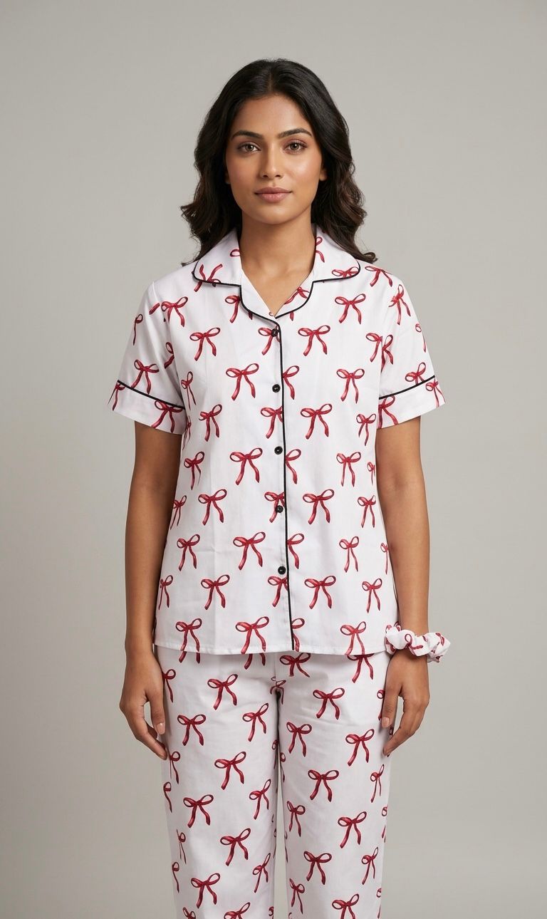 Bows Print PJ Set
