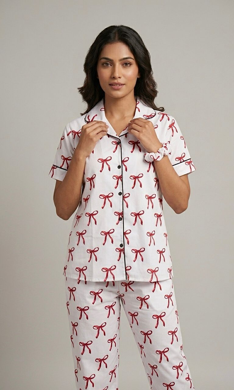 Bows Print PJ Set