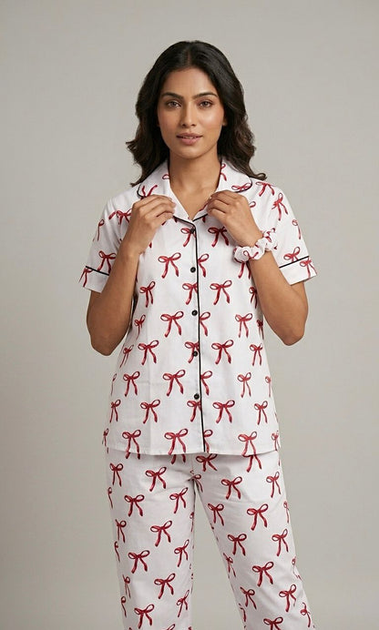 Bows Print PJ Set