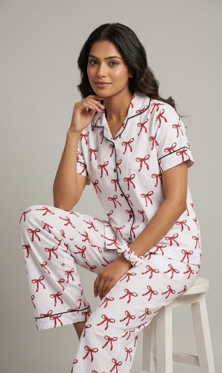 Bows Print PJ Set